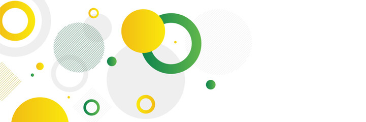 yellow and green circle banner background. Vector abstract graphic design banner pattern background template.