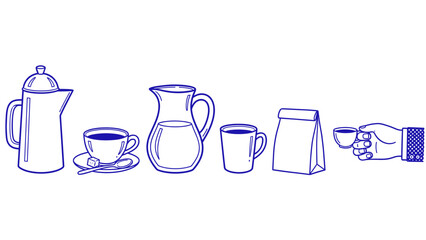 Coffee time with various coffee utensils