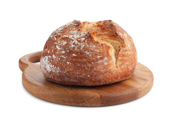 Delicious fresh bread loaf isolated on white