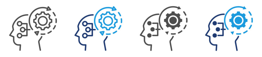 critical thinking  icon set with multiple style