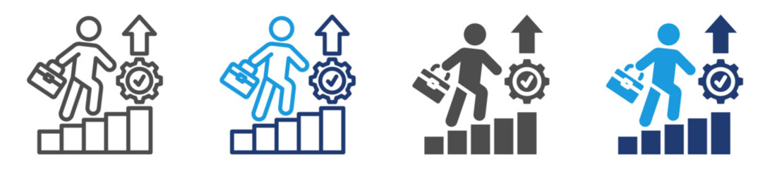 career  icon set with multiple style