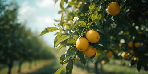 Branches of ripe lemon displayed for culinary use, emphasizing natural fruit freshness, World Citrus Day