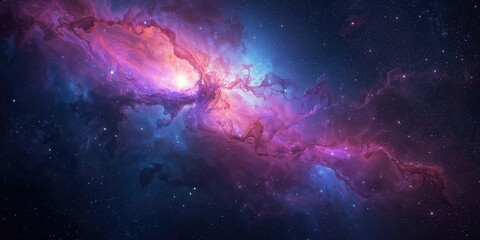 Gas dust clouds nebula in outer space, highlighting star and planet formation processes