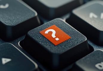 Close-up of a computer keyboard key with a question mark (1)