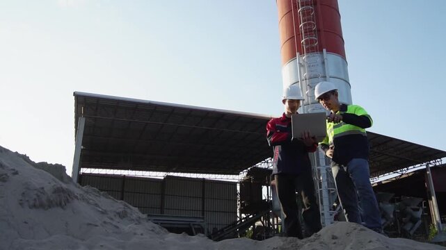 Engineers Analyzing Concrete Quality