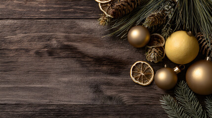 Rustic Christmas Decorations on Wood
