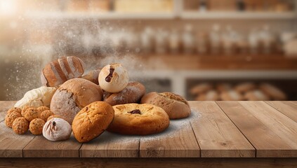 Selection of warm pastries with golden crusts on a baking sheet, highlighting artisanal baking techniques for breakfast, World Food Day