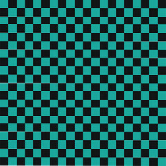 Fototapeta premium A captivating checkerboard pattern featuring alternating squares of vibrant teal and deep black
