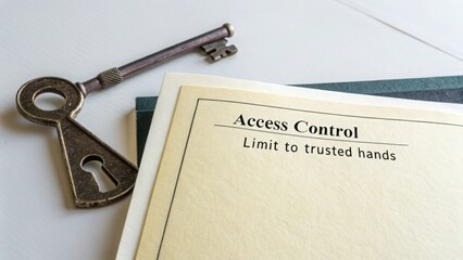 Access Control Document with Vintage Key