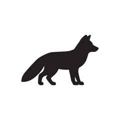 Fox silhouette icon vector flat design