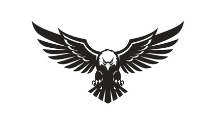 Naklejka premium Stunning aggressive eagle mascot design with wide wings spread ready to strike for sports or branding
