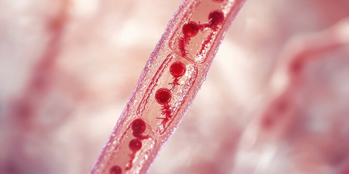 Blood vessels in tissue lined by endothelium containing immature nucleated red blood cells, highlighting cellular development, World Hematology Day