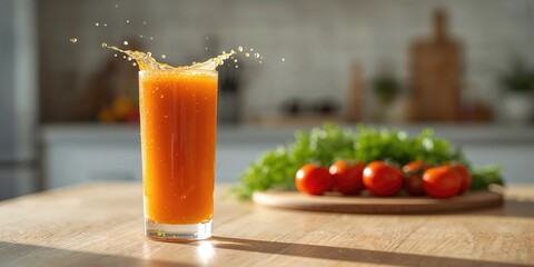Fresh carrot juice packed with antioxidants and vitamins supports eye health and overall wellness, nutrition awareness day
