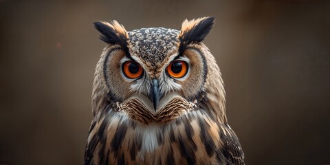 Fototapeta premium Close-up of an owl and eagle faces, detailed features for wildlife photography, Earth Day