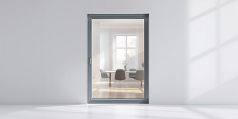 Modern plastic window with frame serving as a background for text or layout, suitable for UI design