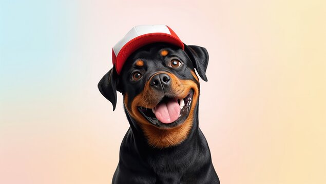 Dog with a baseball cap, highlighting pet fashion and personality
