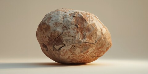 Massive rock with mixed brown and white surface textures, used in outdoor landscape architecture or erosion analysis