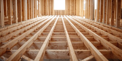 Heavy lumber floor joists in new construction, focused on structural safety and load distribution