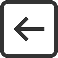 Outlined left arrow icon in rounded square