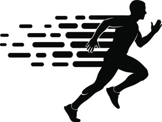 Running Athlete Speed Motion Illustration