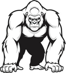 Powerful Gorilla Wild Animal Illustration