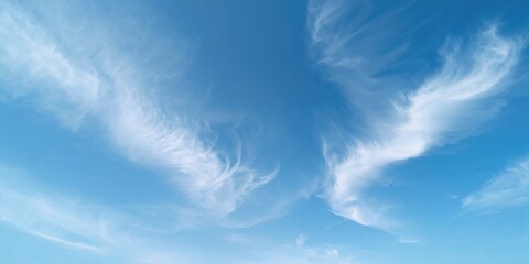 Moving clouds against a blue sky, atmospheric layer as part of weather pattern analysis