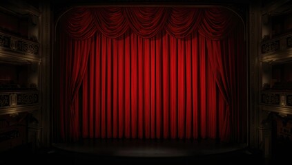A vibrant red curtain used in product launch events, ideal for stage backdrops