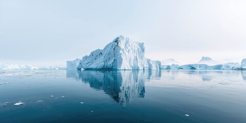 Spectacular view of icebergs and sea in winter, ideal for nature photography and landscape backgrounds