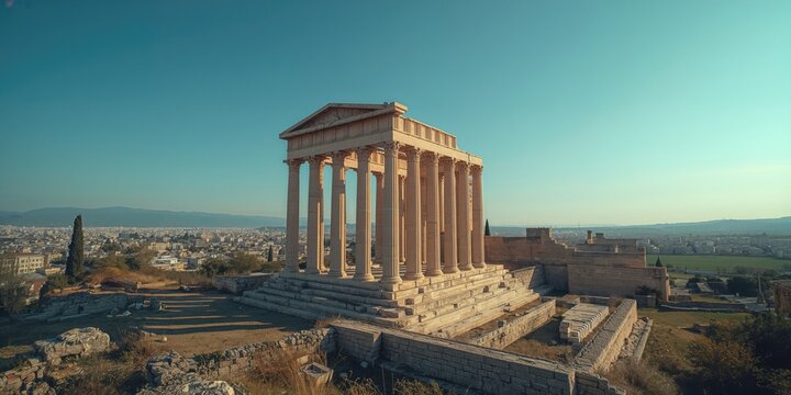 Bird's eye perspective of Sardis' Artemis temple highlighting ancient construction