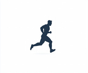 Fototapeta premium man running silhouette , black and white illustration isolated on white background