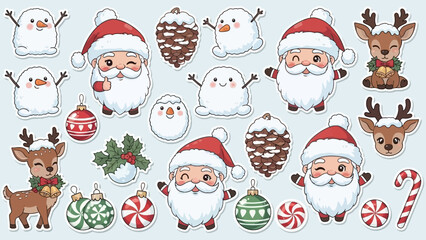 Cute Christmas Characters and Ornaments Collection 1.