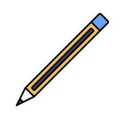 Pencil Flat design style drawing tool symbolizing sketching ideal for concept visuals and planning materials.