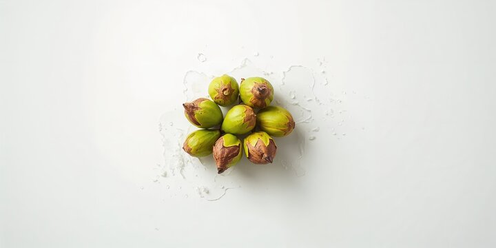 Areca catechu nuts, prepared for chewing, emphasizing natural ingredients against a white backdrop