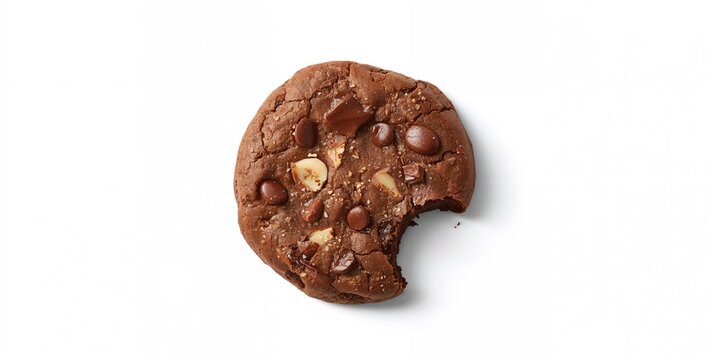 Chocolate cookie with kerob, banana, cashew, sunflower seeds, highlighting nutrient-dense snack options for health awareness