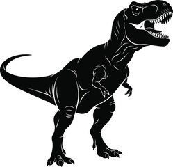 Tyrannosaurus Rex Standing Dinosaur Silhouette Vector