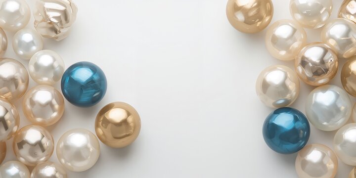 A collection of glossy pearl-like spheres with a luxurious finish, suitable for jewelry design or decorative surfaces