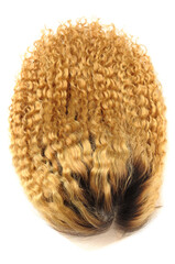 kinky curly black to blode two tone ombre human hair weaves extensions lace weaves wigs