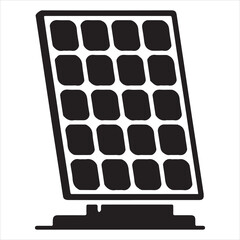 Eco Solar Power Station Black Silhouette Icon
