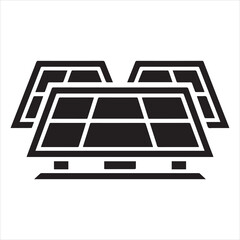 Sustainable Energy Solar Panels Thin Line Icon