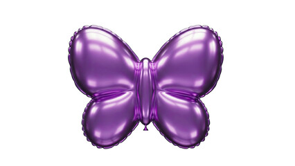 Purple Butterfly Balloon Isolated on White Background