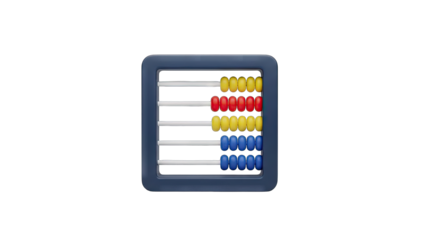 Colorful Abacus Counting Tool With Yellow Red And Blue Beads Isolated On A Transparent Background Mathematical Education And Calculation Device