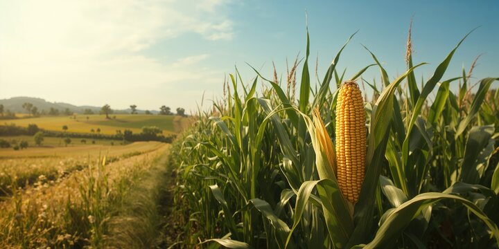 Aerial of a corn plantation in Brazil, illustrating farming density and crop maturity, World Agriculture Day