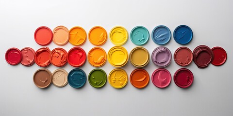 Collection of paint samples used for selecting interior color schemes, useful for design planning