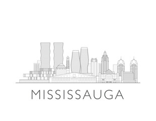 Fototapeta premium Mississauga cityscape illustration skyline drawing