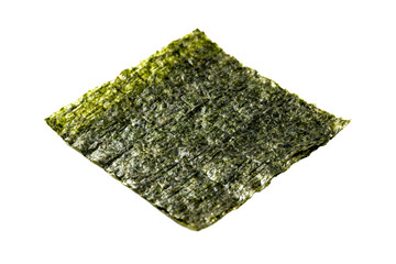 Dried seaweed sheet with green color and crispy texture