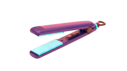 Purple Hair Straightener Isolated on White Background