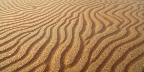 Beach sand surface close-up serving as a background for layout design, highlighting granular texture