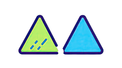 Colorful Triangles on White Background