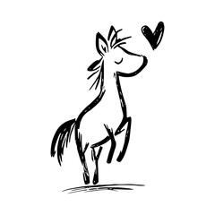 Fototapeta premium Christmas Tree & Year of the Horse Новогодняя ёлка и Год Лошади