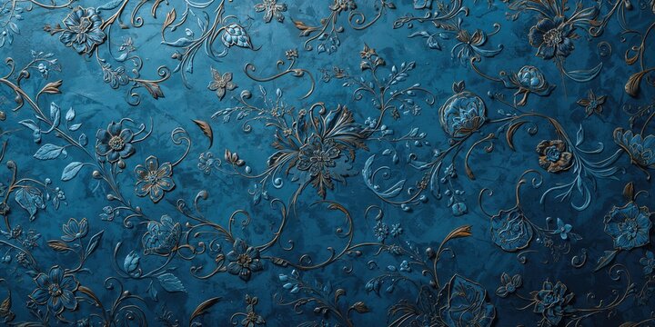 Floral blue patterned surface suitable for editorial headers and print layouts, World Environment Day